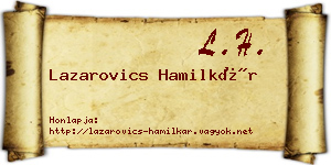 Lazarovics Hamilkár névjegykártya